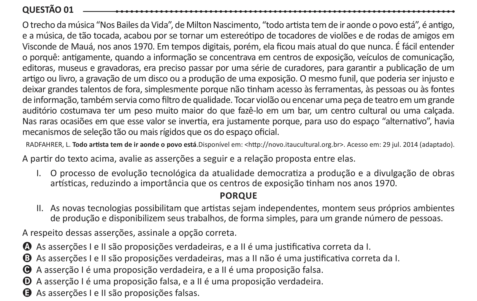Imagem original da questão 01